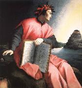 BRONZINO, Agnolo Allegorical Portrait of Dante f oil on canvas